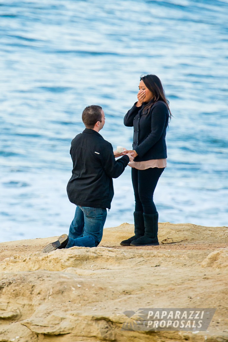 Photo Sean and Rachel’s Sunset Cliffs Paparazzi Proposal, San Diego CA.
