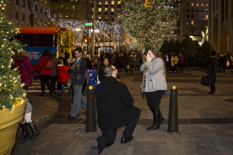 Photo Romantic Christmas Themed Engagement Proposal