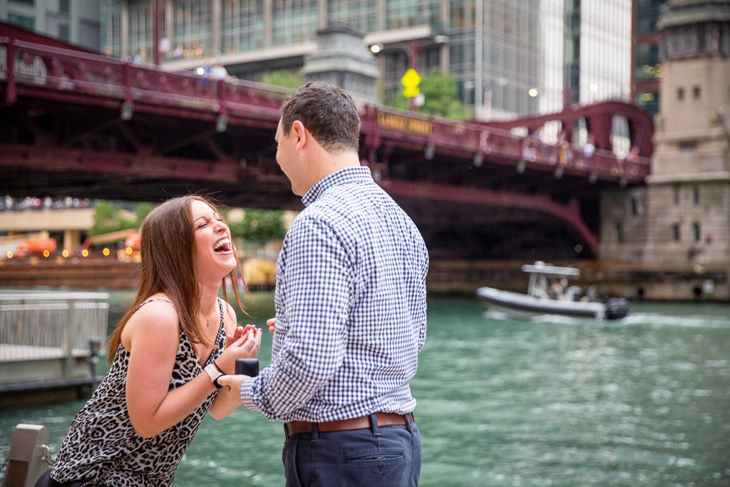 Photo Chicago Riverwalk Proposal Photos | Josh and Ariana